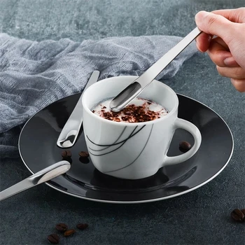 Demitasse Kaşık Espresso Kaşık SUS304 Paslanmaz Çelik Meze Tatlı Kaşığı Servis Kaşığı Çay Kaşığı Mini çay kaşığı 5 Set