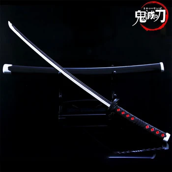 Iblis avcısı Sunwheel Bıçak Metal Hediye Sahne Katana Gerçek Kılıç Anime Savaş Hazır Hiçbir keskin uçlu Yatak Odası Aksesuarları