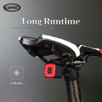 CXWXC bisiklet akıllı otomatik fren algılama arka ışık el feneri USB şarj edilebilir lamba su geçirmez MTB bisiklet arka lambası aksesuarları
