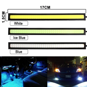 6 adet Süper Parlak 17CM LED COB Sis Ampul Araba DRL LED Şerit Gündüz farı bar 12V 6500K Oto İç Şekillendirici Lamba
