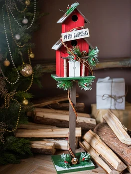Noel Festivali posta kutusu Posta Kutusu Kuş Yuva Kuş Evi Ev Karşılama Kurulu Bahçe Vitrin Aracı