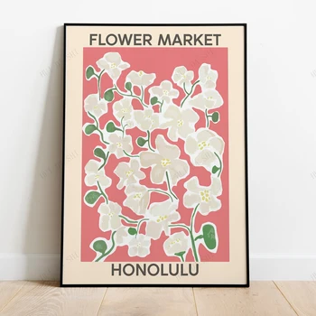 Çiçek Pazarı Posteri, 2 Set Çiçek Pazarı Baskı, Çiçek Pazarı Tokyo, Çiçek Pazarı Honolulu, Yüksek Kalite