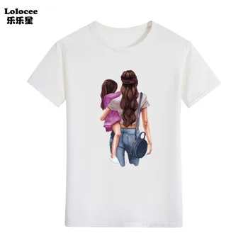 Süper Anne Kızı Eşleştirme T shirt Anne ve Ben Elbise Aile Bak Anne Anne Anne ve Çocuklar yazlık t-shirt dış giyim