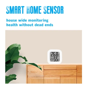CORUİ Mini Tuya Termometre Zigbee Kapalı Gerçek zamanlı Monitör Sıcaklık Ve Nem Sensörü Alexa Google Akıllı Ev İle Çalışmak