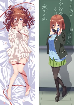 60x180cm Quintessential Quintuplets Vücut Yastık Anime Nakano Miku Dakimakura Kapak Otaku Yatak Odası Yatak Yastık kapak