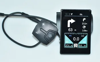 Protokolü 2# 2022 Yeni Tasarım Otomatik ışık Sensörü Renkli Elektrikli E Bisiklet TFT Ekran Ebike İçin Bluetooth Navigasyon Haritası Desteği