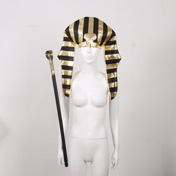 Firavun Mısır Kleopatra Cosplay Kostüm Aksesuarları Cadılar Bayramı Antik Roma Mısır Kral Kıyafetler Yılan Kafa Kol Kollu Kemer