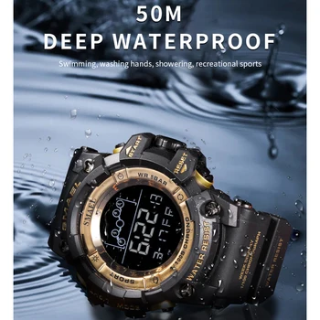 SMAEL Erkek Saatler Lüks Marka Askeri Dijital Spor Saat Moda su geçirmez led ışık kol saati Erkekler İçin 8082 Kronometre