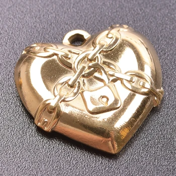 Gotik Altın Renk Steampunk Kalp Takılar Takı yapma malzemeleri Şeytan Melek Kanatları Kolye Paslanmaz Çelik Charm Y2k Kaynağı