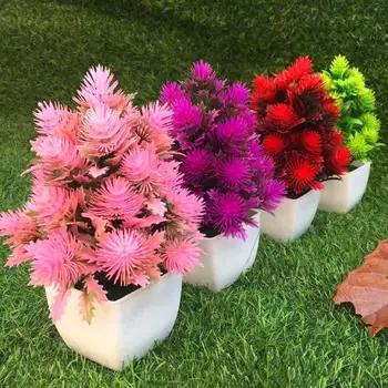Yapay çiçek bitki çam iğnesi Bonsai Bahçe partisi masaüstü süs dekor