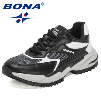 BONA 2022 Yeni Tasarımcılar koşu ayakkabıları Rahat spor ayakkabılar Erkekler Trend Hafif yürüyüş ayakkabısı Adam gündelik ayakkabı Mansculino
