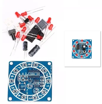 Yuvarlak Elektronik Şanslı Rotary Suite CD4017 NE555 Kendinden DIY led ışık Kiti Üretim Parçaları ve Bileşenleri Yeni