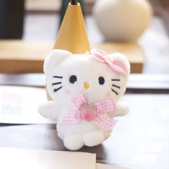 Kawaii Sanrio Hello Kitty Peluş Schoolbag Kolye Karikatür Kitty Bebek Peluş Anahtarlık Küçük Süs Hediye Sırt Çantası Aksesuarları