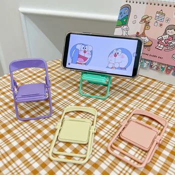 2022 yeni Sevimli renkli sandalye ayarlanabilir telefon tutucu iPhone 12 13 Katlanabilir renkli sandalye telefon tutucu iPhone 7 8 X XS