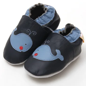 Deri Bebek ayakkabıları erkek Bebek Moccasins Hayvan Çocuklar bebek ayakkabısı Terlik Yumuşak Bebek Ayakkabı Mavi Beşik Ayakkabı İlk Yürüteç 0-4y