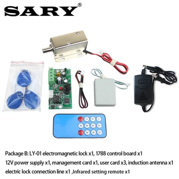 RFID gömülü erişim kontrolü küçük elektromanyetik kilit interkom kontrol panosu anahtarı kontrol kombinasyonu EMID 125khz kart kilidi