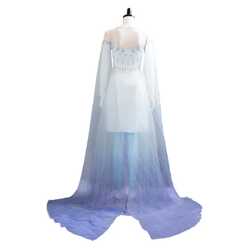 Yetişkin Elsa Ahtohallan Mağarası Cosplay Kostüm Elsa Elbise Kraliçe Kar Tanesi Beyaz Elbise Kızlar İçin Cadılar Bayramı Kostüm