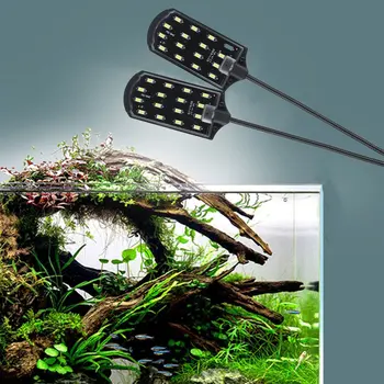 X7 AB Tak Çift Kafa Süper parlak LED Sucul Bitki Lambası akvaryum ışığı bitkiler büyümek ışık Su Geçirmez klipsli akvarvum lambası