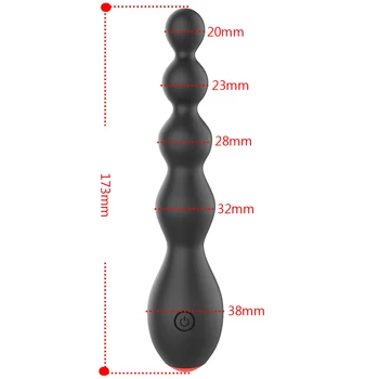 10 Modları Yumuşak Silikon Anal Vibratör prostat masaj aleti Erotik Titreşimli Anüs Boncuk Klitoris Stimülatörü Kadın Mastürbasyon