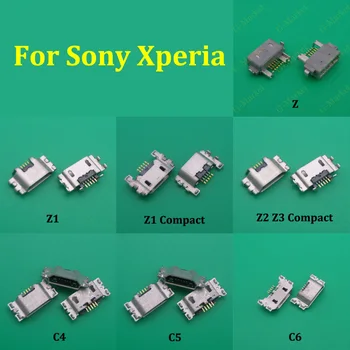 2 ADET Mikro USB Jack Şarj Portu Sony Xperia Z İçin Z2 Z1 Z3 Kompakt Z Ultra XL39H S Lt26i T2 C4 C5 C6 Şarj Bağlayıcı Soket