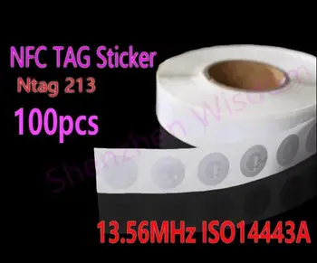 100 adet NFC Etiketleri Ntag213 NFC Etiket 25mm RFID NFC etiket Çıkartmaları 13.56 MHz ISO14443A Tüm NFC Telefon