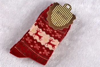 WJFXSOX 1 çift / grup Sıcak kış çorap kadın Noel altın geyik tavşan yün çorap Moda Renkli Elbise iş çorabı meias