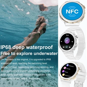 2022 Yeni Kadın akıllı izle NFC Bluetooth Çağrı Saatler Kalp Hızı Monitörü Su Geçirmez Smartwatch kadınlar İçin Samsung Galaxy Aktif
