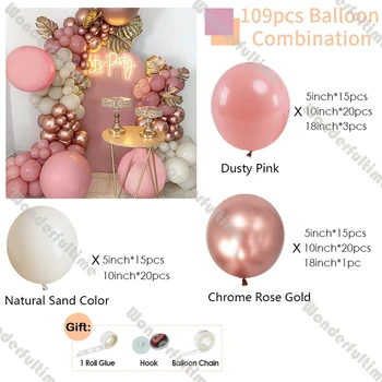 Retro Pembe Balon Garland Gül Altın Bej Balon Kemer Kiti Kız Doğum Günü Dekorasyon Düğün Malzemeleri Bebek Duş Dekor Globos