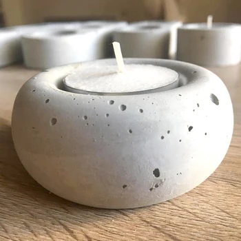 Yuvarlak Mumluk Silikon Kalıpları DIY Çimento Sıva Mum Kavanoz Pot Yapma Malzemeleri Şamdan Kalıp Ev Dekor El Yapımı Hediye
