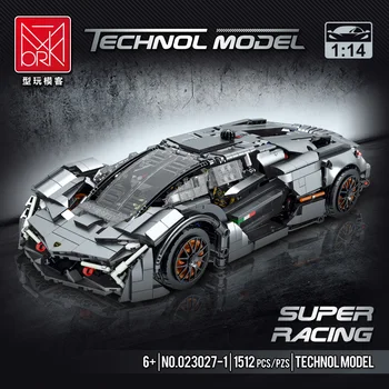 Lego ile uyumlu Teknik Mork Lamborghini V14 Süper Araba Yarışı Yapı Taşları Modeli MOC Kiti Tuğla çocuk için oyuncak Çocuk Hediyeler