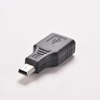 Mini USB USB 2.0 A Dişi Mikro / Mini USB B 5 Pin Erkek Tak OTG Ana bilgisayar adaptörü Dönüştürücü Konektörü 480mbps'ye kadar Siyah