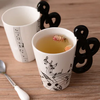 Ev dış ticaret seramik su bardağı yaratıcı müzik kahve severler basit Kupa