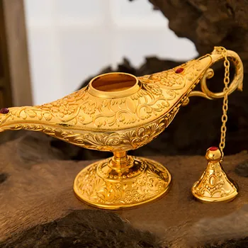 Geleneksel Hollow Out Peri Masalı Aladdin Sihirli Lamba Dileğiyle demlik Genie Lamba Vintage Retro Oyuncak Ev Dekor Süsler