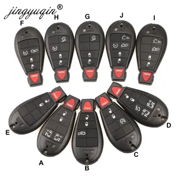 Jingyuqin 10 adet Araba Uzaktan Anahtar Kabuk Chrysler Town & Country için Fit Jeep Dodge Magnum Durango 2/3/4/5/6/7 Düğmeler Anahtar Kutu Fob