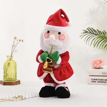 Noel Peluş Bebek İle Müzik Animasyonlu Dolması Ren Geyiği Noel Baba Kardan Adam peluş oyuncaklar Sevimli Dekorasyon peluş oyuncaklar İçin