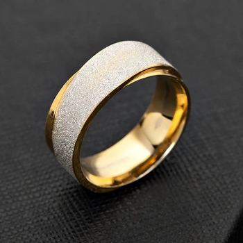 Yeni Moda Titanyum Çelik Severler Çift Yüzük Altın Dalga Desen Düğün söz yüzüğü Kadın Erkek Nişan Takı