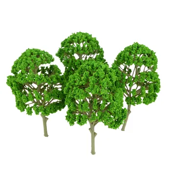5 Adet Yeşil Ağaçlar Modeli Yapay Bitkiler Demiryolu Wargame Parkı Diorama Sahne 150mm (5.9 inç). Mimari Demiryolu Manzarası