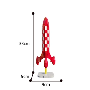 BuildMoc Şehir Uzay Les Aventures De Tenten Et Miloued Roket 278 ADET Modeli Yapı Taşları Uzay Gemisi Tuğla İnşaat Oyuncakları