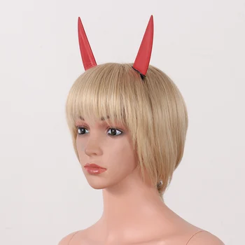 1 Çift Cadılar Bayramı Firkete Şeytan Boynuzları Anime saç tokası Kötü Şeytan kızıl saç Süsler Cosplay Sahne Aksesuarları Güzel Headwwar