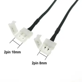 Usb'li şerit LED Konektörü 2pin 8mm / 10mm için 5V USB Bağlantı Kablosu ile LED Şerit için Fiş Soket 5 adet / grup