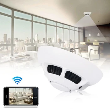 Pil Wifi Yangın Duman gözlük kulaklık fişi saat Alarmı CCTV Ev Güvenlik Video Gözetim WiFi Mini Ağ IP Kamera