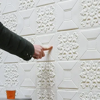 Köpük Tuğla 3D DIY duvar çıkartmaları Kendinden Yapışkanlı Duvar Kağıdı Panelleri Ev Dekor Oturma Odası Yatak Odası seramik karo Banyo