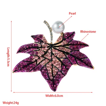 Avrupa ve Amerikan sonbahar ve kış akçaağaç yaprağı modelleme kakma renk Taklidi İnci Broş Broş Pin kadın moda