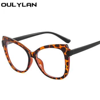 Oulylan Anti mavi ışık gözlük çerçeve kadın moda TR90 kedi göz gözlük çerçeveleri Boy Colorblock reçete gözlük