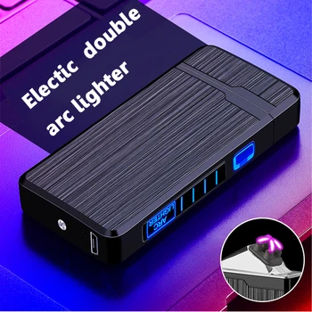 Elektrikli Çakmak USB Plazma Çift ARK Rüzgar Geçirmez Alevsiz Çakmak Hediye Erkekler İçin