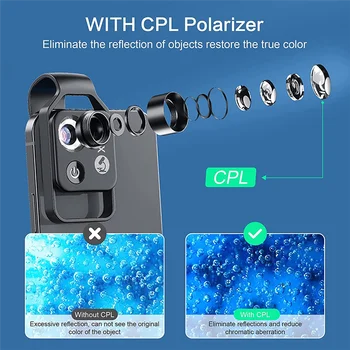 200X cep telefonu Mikroskop Aksesuar CPL Lens ile Taşınabilir Mini Dijital Mikroskop ile led ışık / Evrensel Klip