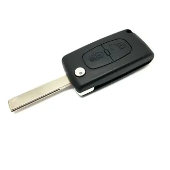 2 Düğmeli Katlanır Konut Araba Anahtarı Koruyucu Kılıf İçin Peugeot 207 307 407 308 Araba Modifikasyon Aksesuarları