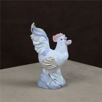 Narin Seramik Tavuk Heykelcik Sırlı Porselen Civciv Modeli Kümes Hayvanları Minyatür Mikro Peyzaj Süs duvar süsü ve El Sanatları