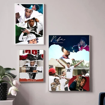 Nba YoungBoy Rapçi Yıldız Baskı sanat posterleri Hip Hop Müzik Şarkıcı Duvar Resmi Modern Tuval Boyama Bar Pub kulüp dekoru Hayranları Hediye