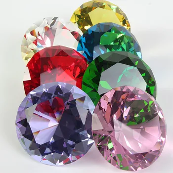 10 Renkler Kristal Elmas Şekilli Paperweight Dekoratif Kesim Cam Dev Taş Düğün Noel Süs Hediyeler